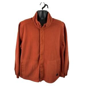 Carbon2Cobalt Tapas Jacket Knit Jacquard Size XL Orange Full Zip Shirt Jacket